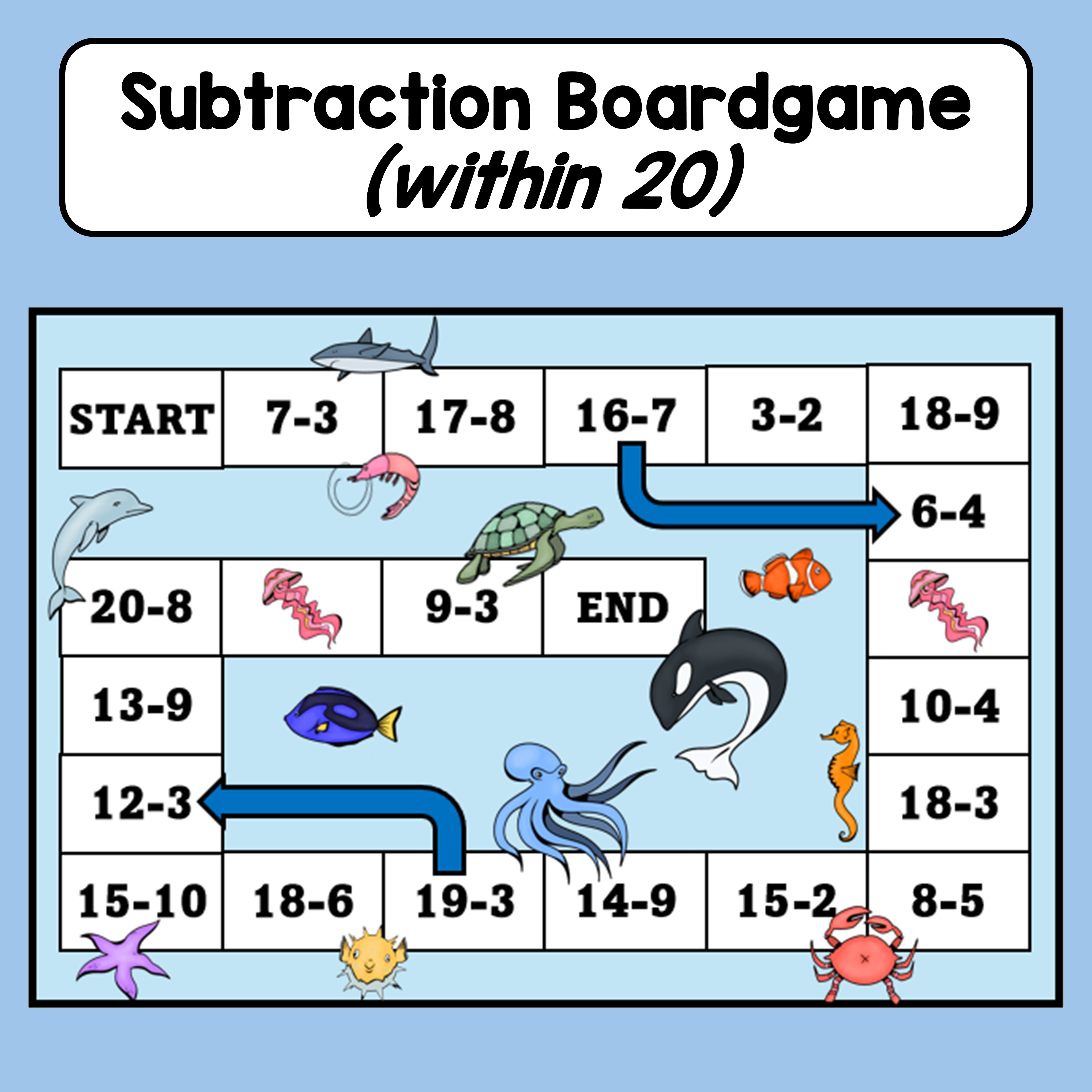 Mash Subtraction Boardgame Mash subtraction boardgame